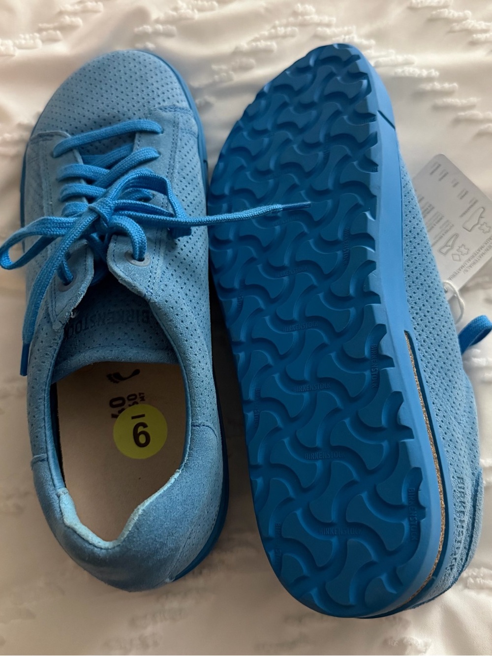 Birkenstock Women’s Light Blue Perforated Suede Sneakers size 9 - Picture 6 of 6